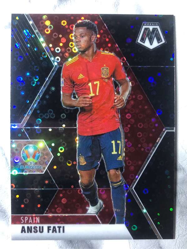 Ansu Fati 1 of 1 BLACK circles Mosaic euros 2020 soccer trading card