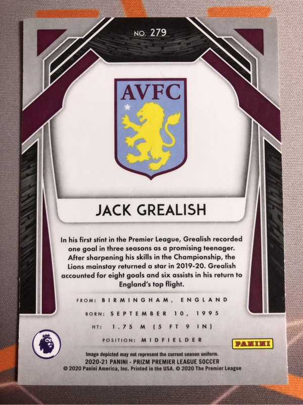 Jack Grealish RARE 2020 Prizm soccer trading card