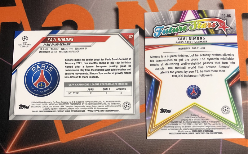 Xavi Simmons RARE Bundle of 2 soccer trading cards