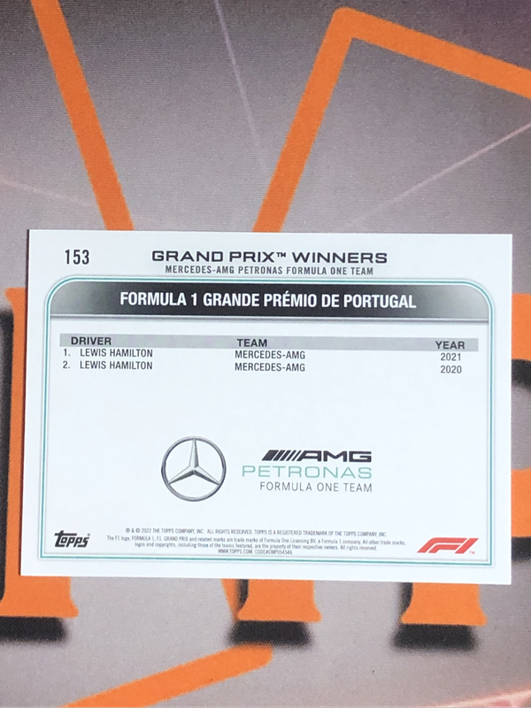 Lewis Hamilton Formula One 2022 F1 Trading card