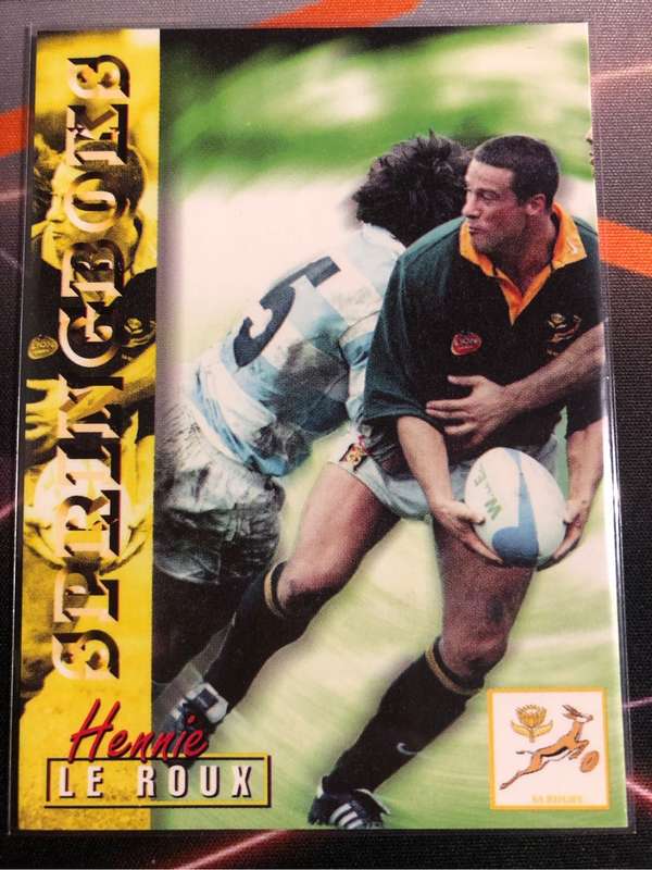 Hennie Le Roux RARE Springbok 1997 Rugby trading card