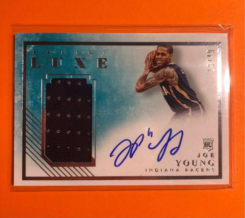 Joe Young Rookie ON CARD AUTOGRAPH  Player worn patch Numbered out of 49 NBA  2016 trading card