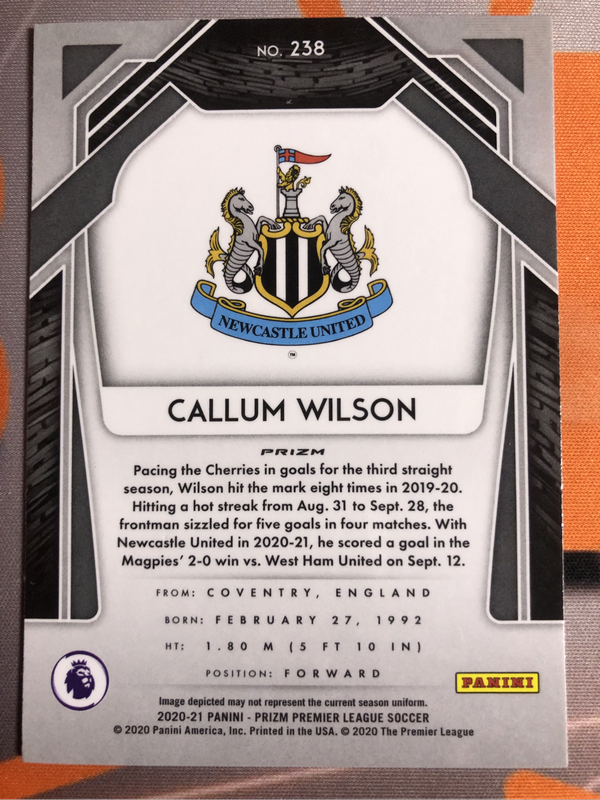 Callum Wilson Prizm 2020 RARE Purple soccer trading card