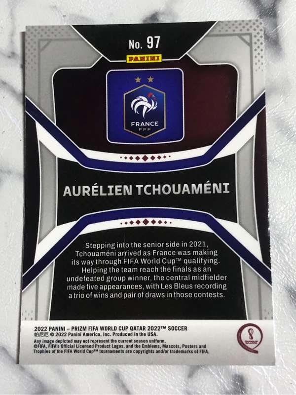 Tchouameni ROOKIE 2022 Prizm World Cup soccer trading card