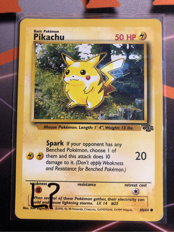 Pikachu 60/64 VINTAGE (Lightly played condition) Pokemon trading card