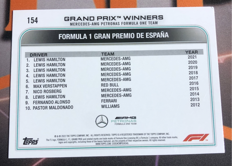 Lewis Hamilton Topps 2022 F1 Formula One trading card