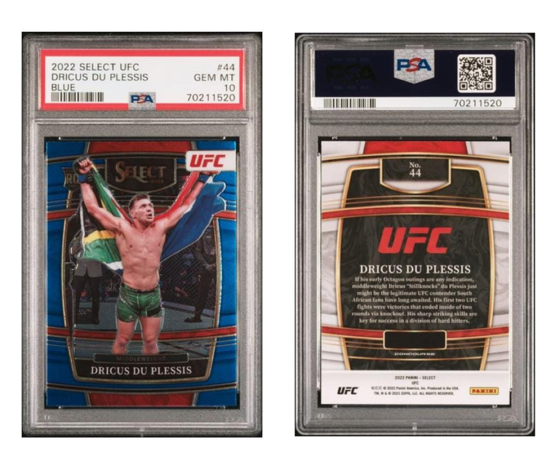 Decius Du Plessis ROOKIE PSA 10 Blue UFC Select 2022 trading card