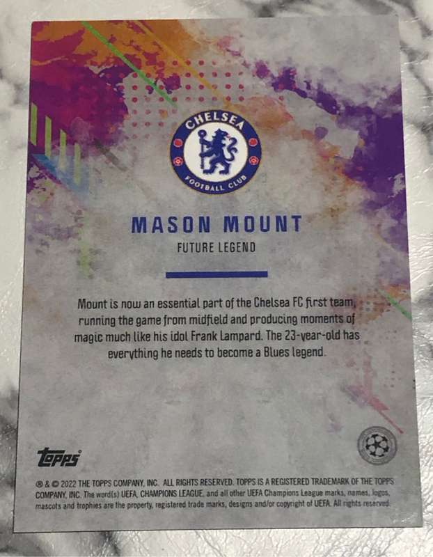 Mason Mount Future Legend Topps 2022 Soccer trading card