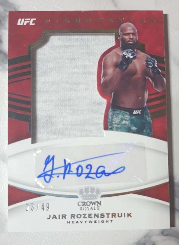 Jair Rozenstruik NUMBERED out of 49 Autograph Crown Royale 2021  Fight worn patch UFC trading card