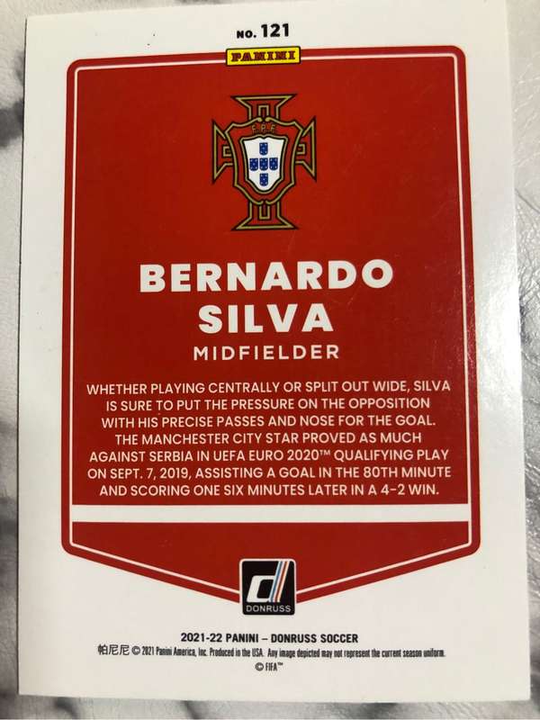 Bernado Silva Donruss 2021 Road to Qatar Soccer trading card