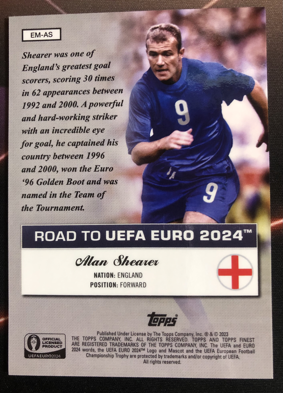 Alan Shearer NUMBERED out of 50 Soccer trading card