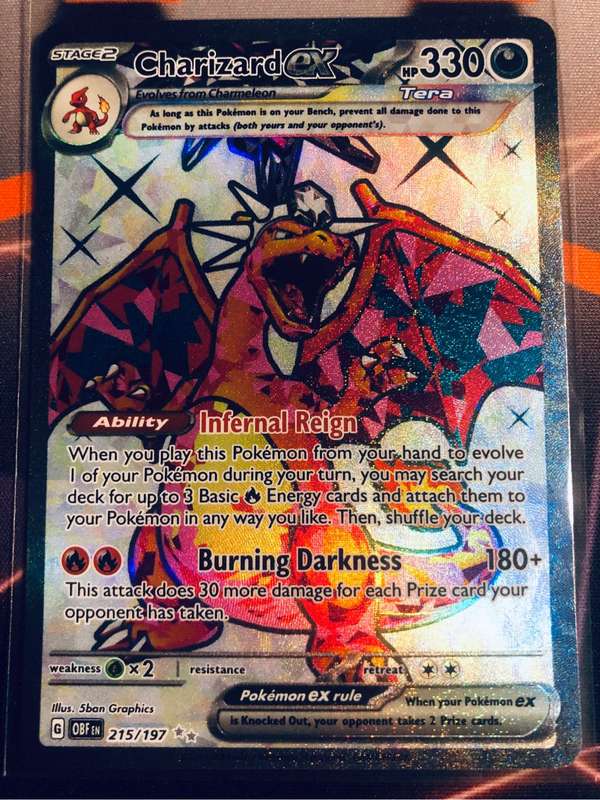 Charizard EX #215 Full Art Obsidian Flames 215/197 Pokémon trading card