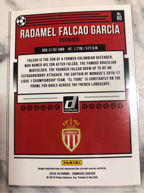 Radamel Falcao Very RARE Donruss 2018 Soccer trading card