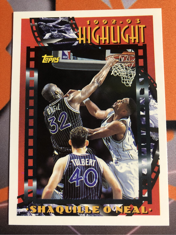 Shaquille Oneal Topps 1993 Rookie of the year NBA basketball trading card
