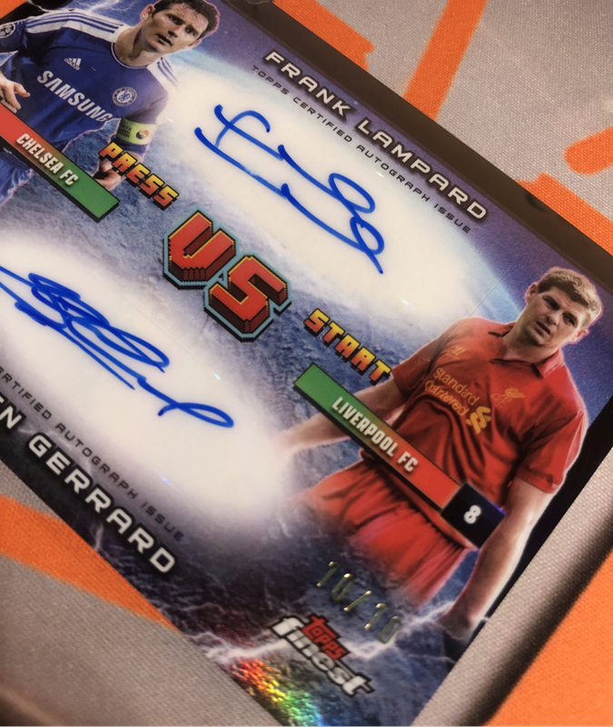 Steven Gerrard & Frank Lampard NUMBERED 10 of 10 DUAL Autograph Topps RIVALS soccer trading card 