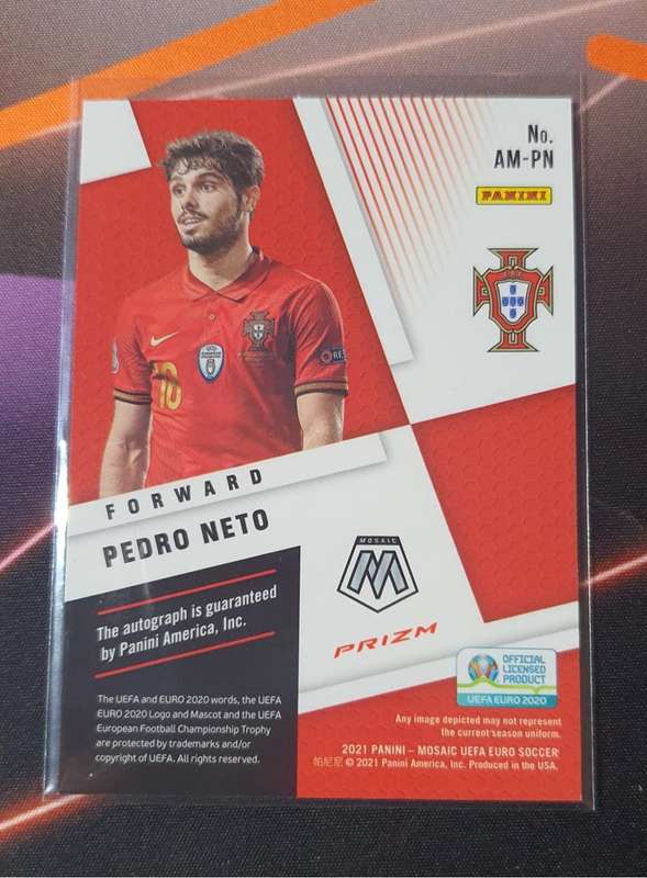 Pedro Neto AUTOGRAPH H2 Mosaic Euros 2020 soccer trading card