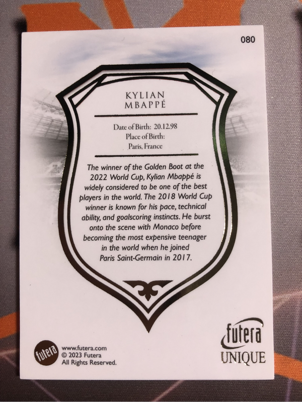 Kylian Mbappe High-end FUTERA 2023 soccer trading card
