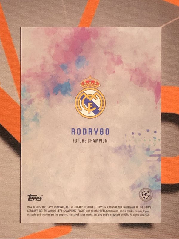 Rodrygo Topps 2022 Soccer trading card