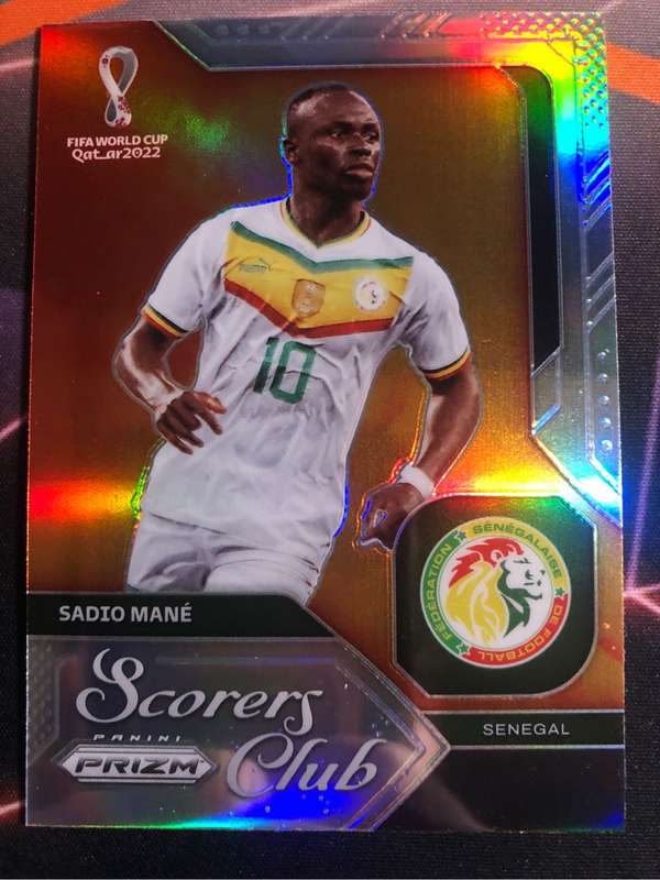 Sadio Mane REFRACTOR Scorers club World Cup Prizm 2022 soccer trading card