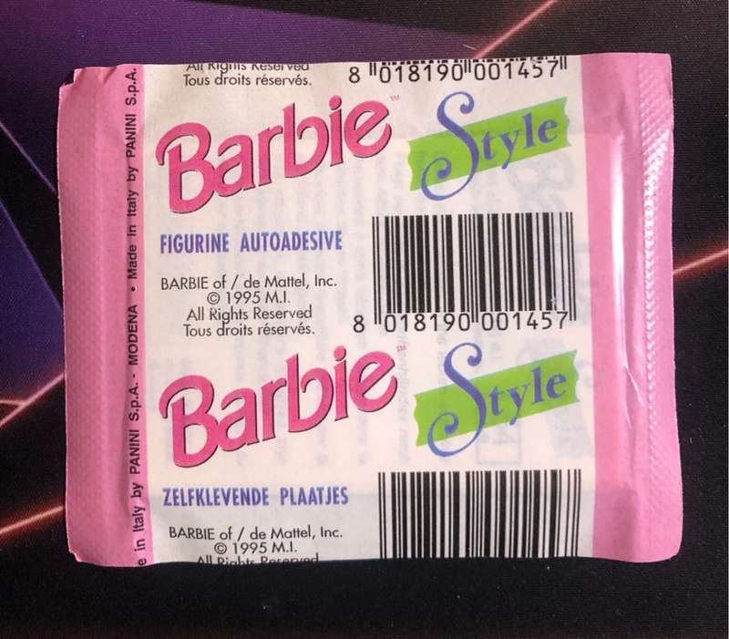 1995 BARBIE de Mattel Very RARE UNOPENED pack of Panini stickers  (40+ Packs AVAILABLE)