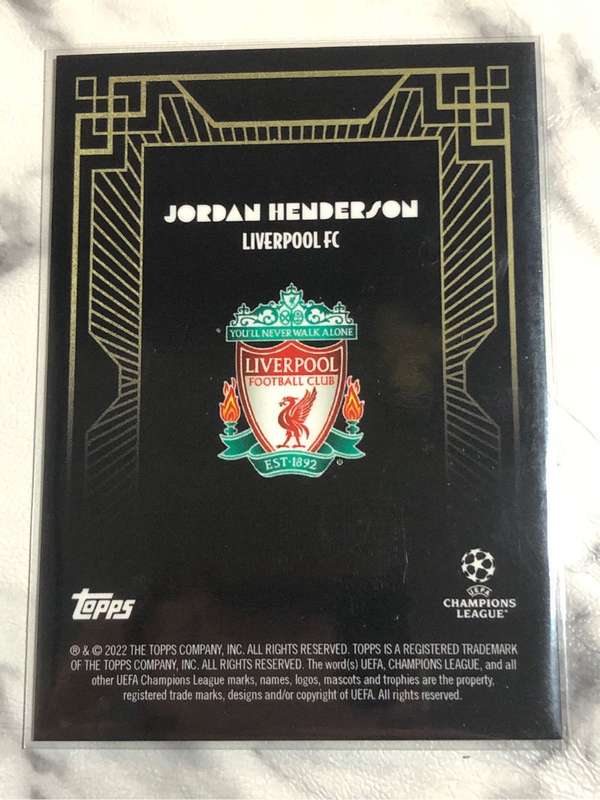 Jordan Henderson TOPPS Deco Liverpool FC 2022 Soccer trading card