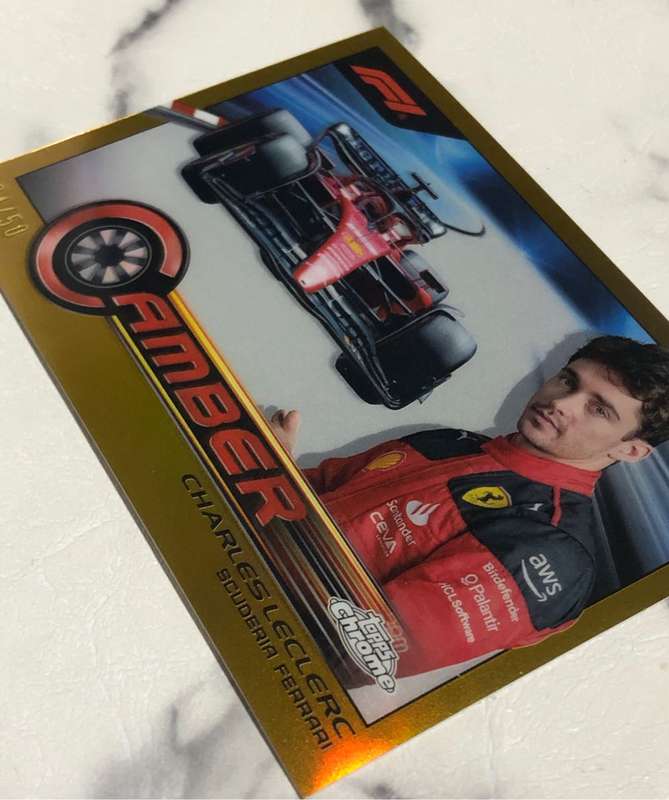 Charles Leclerc GOLD Numbered out of 50 Topps Chrome 2023 F1 Trading card