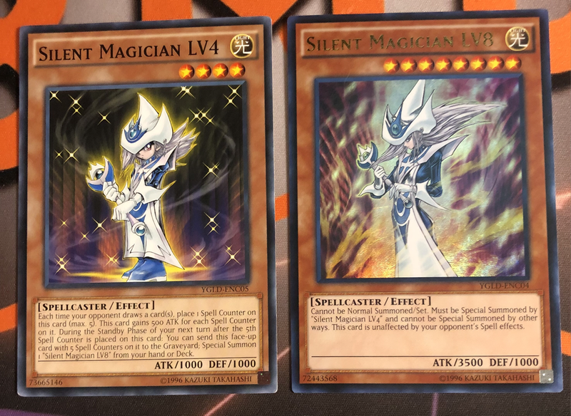 Silent Magician lvl 4 & Lvl 8 BUNDLE of 2 YuGiOh trading cards 