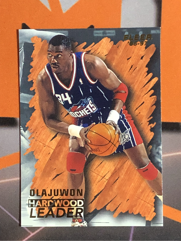 Hakeem Olajuwon HARDWOOD Fleer 1996 NBA Basketball trading card 