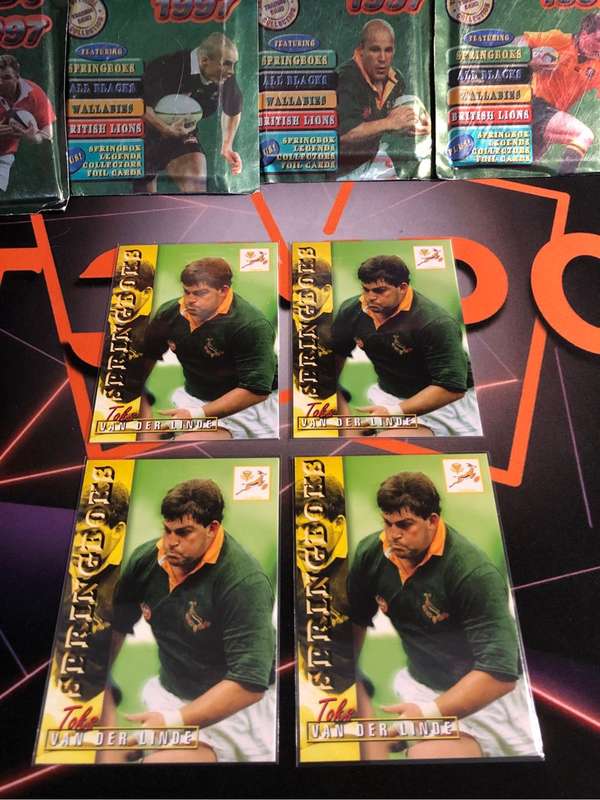 Toks Van Der Linde RARE Springbok 1997 Rugby trading card