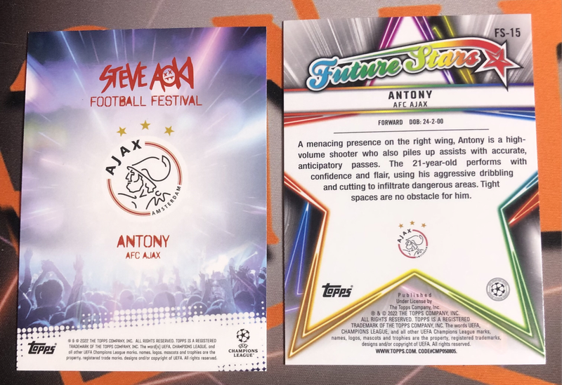 Antony RARE Bundle of 2 Soccer trading cards