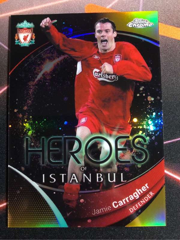 Jamie Carragher NUMBERED 50 of 50 GOLD Topps Chrome 2024 Soccer trading card