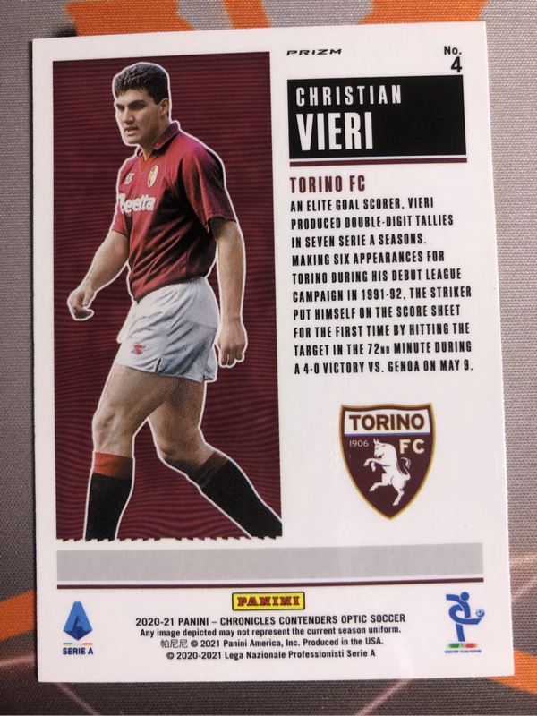 Tor Vieri HISTORIC ticket Very RARE Soccer trading card