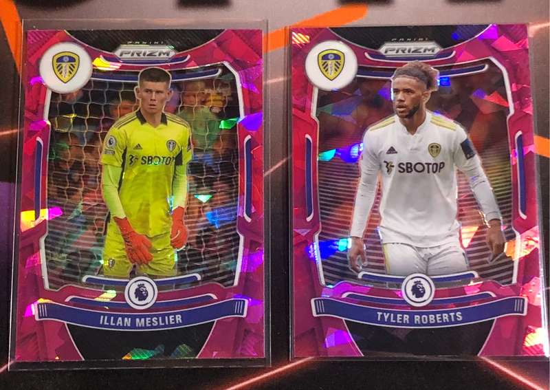 LEEDS Bundle of 2 Prizm 2022 PINK ICE soccer trading cards