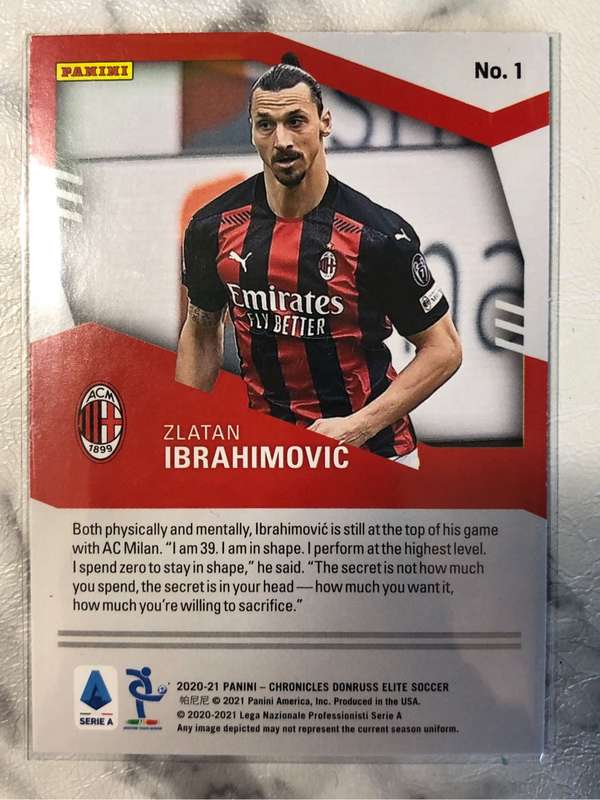 Zlatan Ibrahimovic GREEN circle  EXCLUSIVE Donruss Chronicles ELITE 2020 soccer trading card