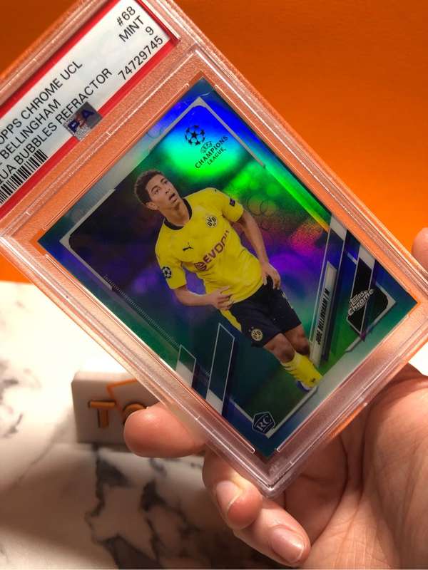 Jude Belingham ROOKE Aqua bubble refractor Topps Chrome UCL 2020 PSA 9