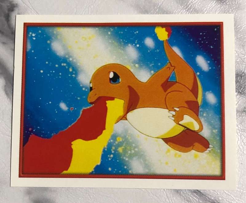 Charmander Very RARE Unstuck Pokemon sticker #187 Topps Merlin 2000