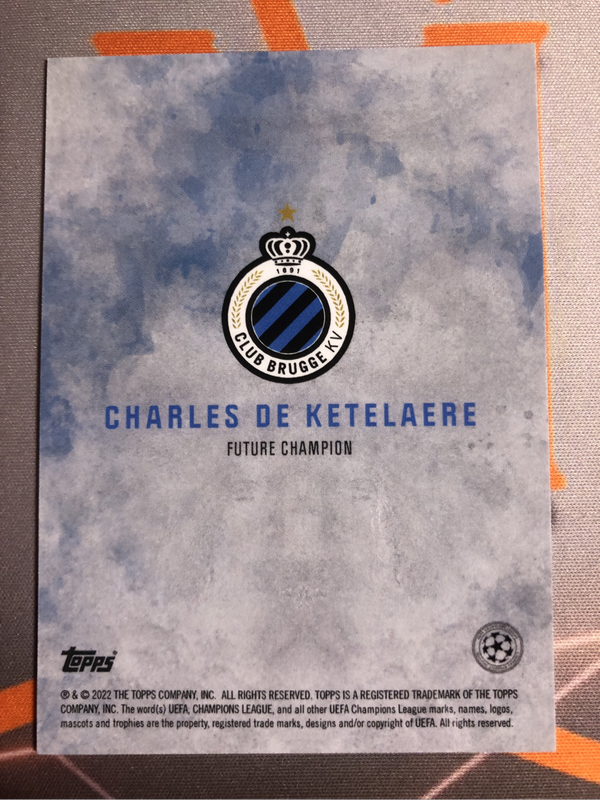 Charles de Ketelare Topps 2022 soccer trading card