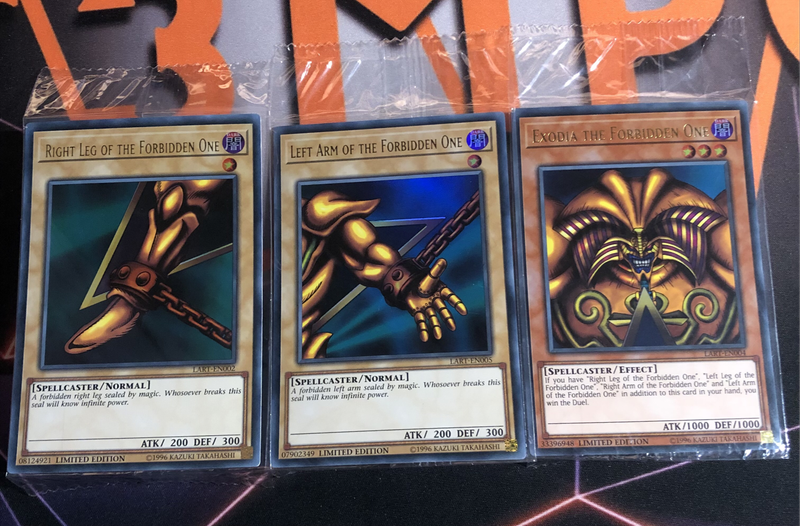 Ultra RARE EXODIA Sealed set of 3 LART-EN002, EN004 & EN005 NEAR MINT YuGiOh trading cards