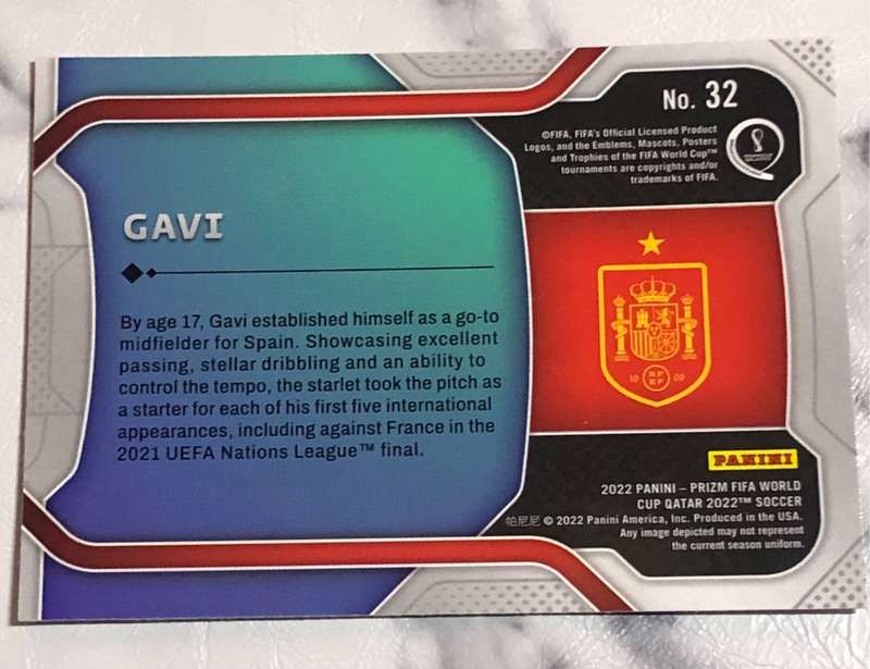 Gavi NEW ERA Rookie World Cup Prizm 2022 Soccer trading card