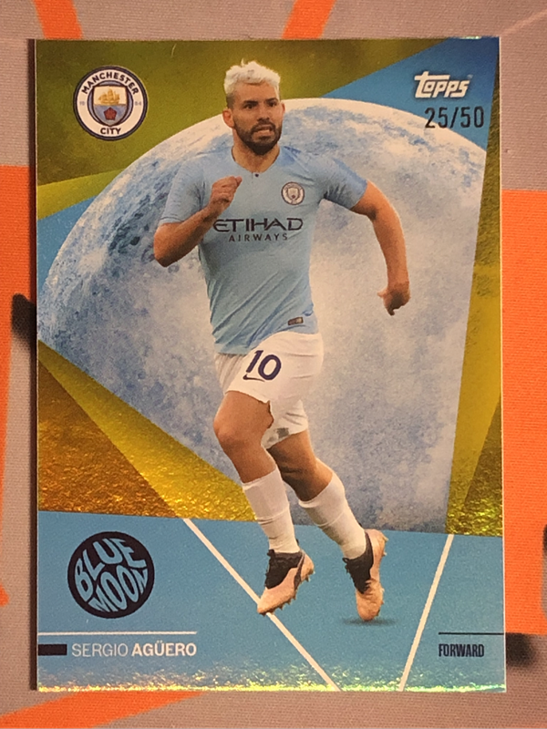 Sergio Aguero NUMBERED out of 50 Topps BLUE MOON 2024 Soccer trading card