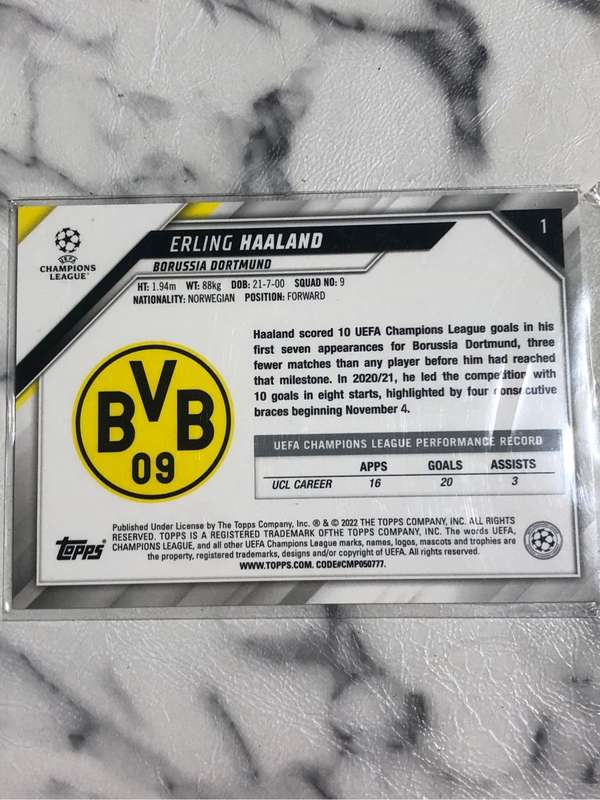 Erling Haaland RARE Topps Jade edition 2022 Soccer trading card 