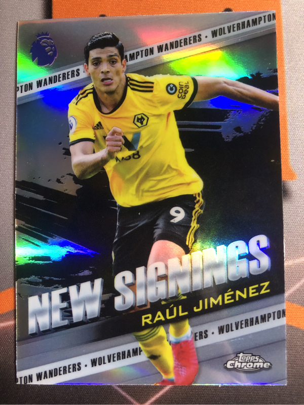 Raul Jimenez REFRACTOR Topps EPL soccer trading card