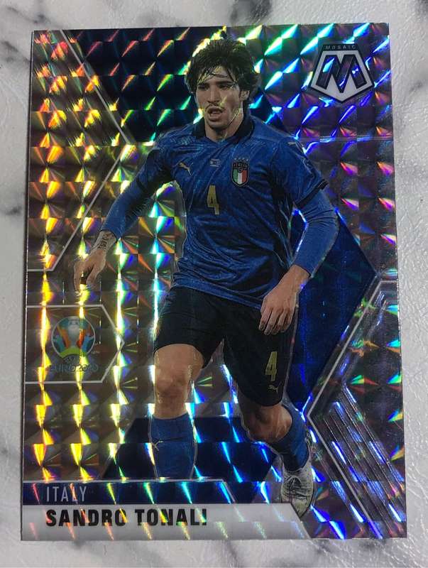 Sandro Tonali Mosaic Mirror refractor Euros 2021 soccer trading card