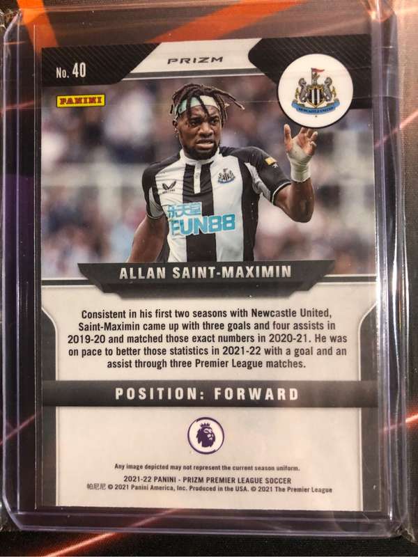 Allan Saint Maximin REFRACTOR 2022 Epl prizm soccer trading card