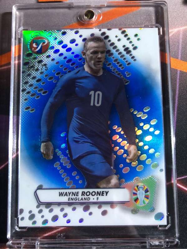 Wayne Rooney NUMBERED out of 75 BLUE Topps Pristine Soccer trading card