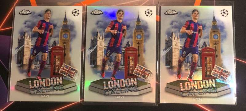 Gavi REFRACTOR London is Calling Topps Chrome 2024 soccer trading card