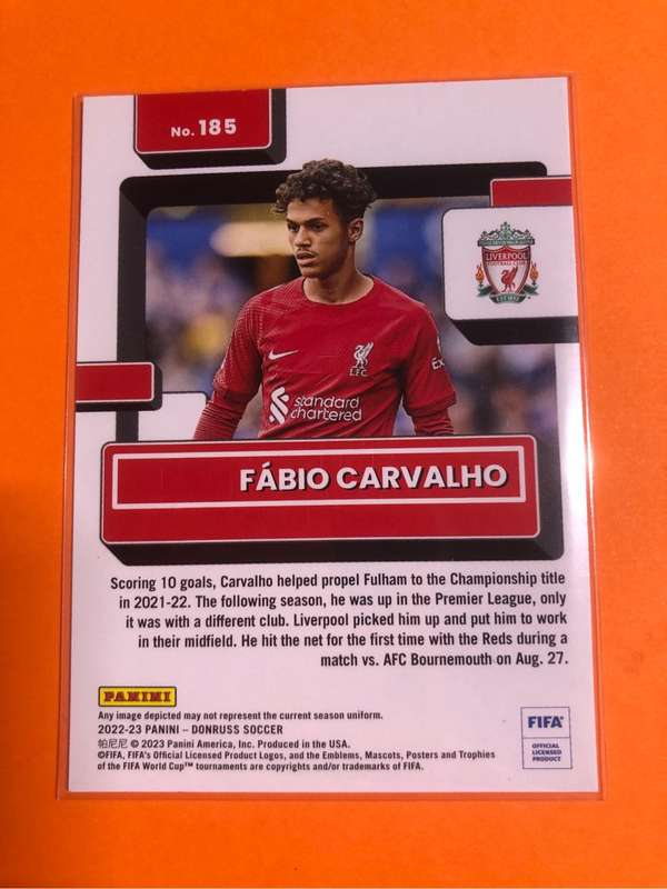 Fabio Carvalho Rated ROOKIE Donruss 2022 Soccer trading card