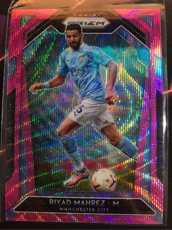 Riyad Mahrez PINK Wave PRIZM 2020 Soccer trading card