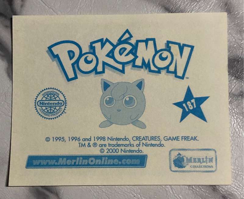 Charmander Very RARE Unstuck Pokemon sticker #187 Topps Merlin 2000
