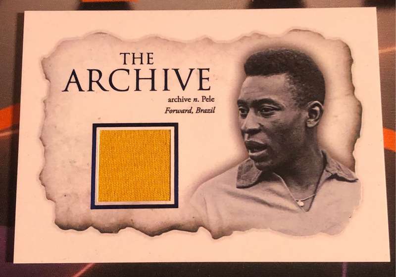 Pele Match worn patch from 1968 Super RARE Numbered out of 10 FUTERA Unique Soccer trading card